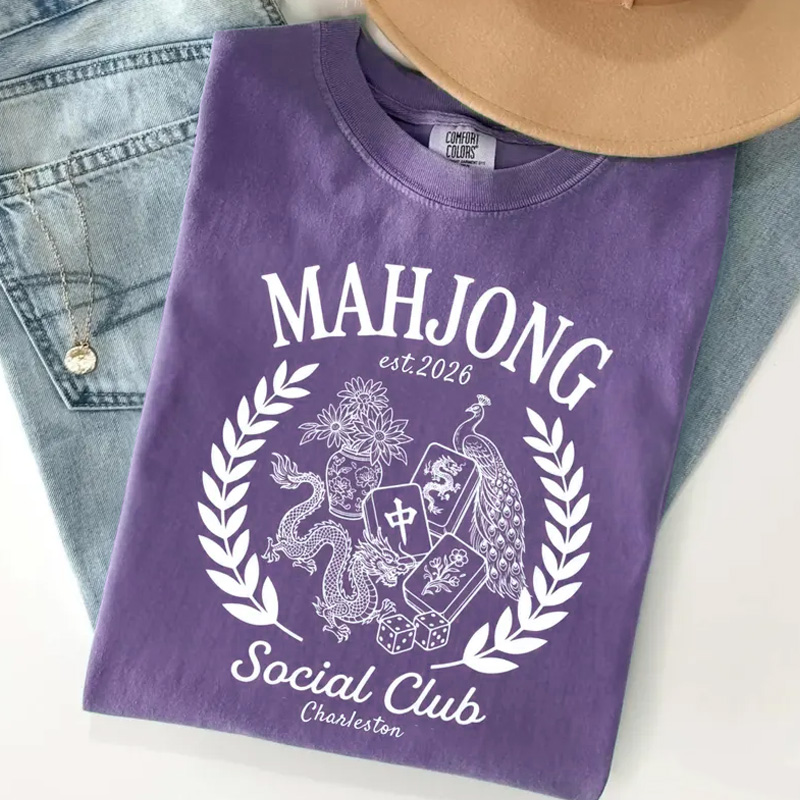 Personalized Mahjong Social Club Shirt Mahjong Gift Mahjong Shirt Gift for Mahj Lover Mahjong Social Club