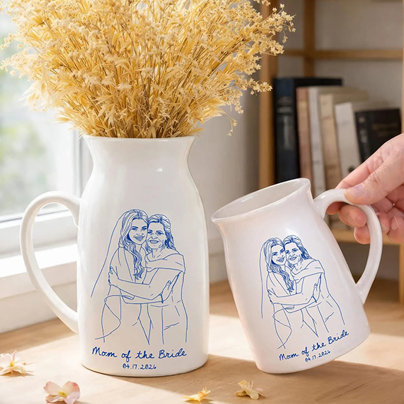 Personalized Flower Vase for Mom Custom Photo Gift for Mom Mother of the Bride Groom Wedding Gift Mother's Day Gift