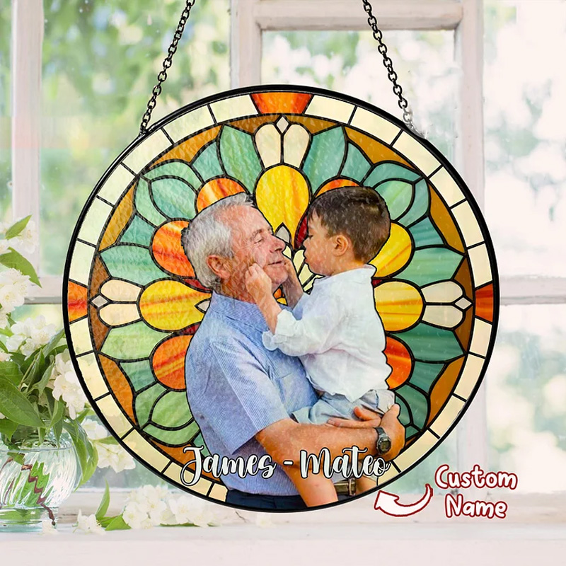 Personalized Grandma Portrait Suncatcher Window Hanging Mother's Day Gifts