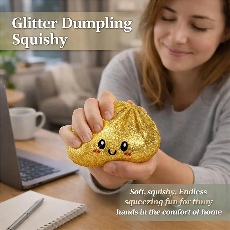 Personalized  Cute Steamed Bun Squeeze Toy Fun Sensory Stress Relief Toy with Steamer Basket for Anxiety Relief