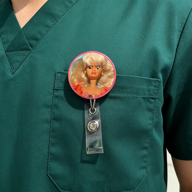 Personalized Funny Badge Nurse Badge Reel Funny ID Badge Holder Retro Doll Badge Reel Nurse Badge Holder Nurse Gift 