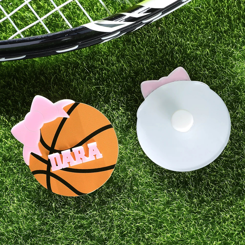 Personalized Sports Ball Bow Design Bag Charm with Name Accessories for Bag Birthday Gift for Sports Lovers