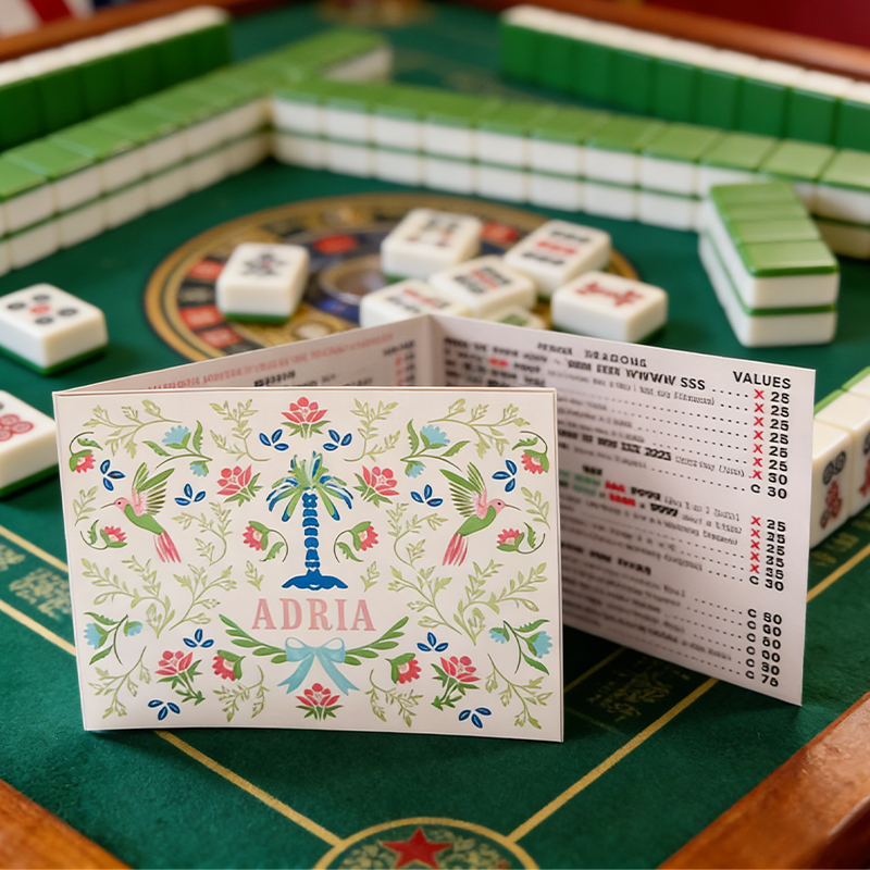 Personalized Floral Hummingbird Mahjong Card Cover Boho Mahjong Card Cover Gift for Mahjong Lovers Vacation Game Nights