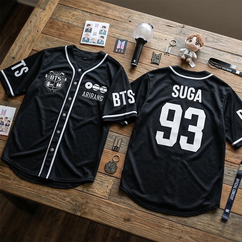 Personalized BTS Baseball Jersey K-Pop Army World Tour Shirt Bangtan Fan Merch BTS Members Jersey For Army Bangtan Comeback 2026 Gift For Fans