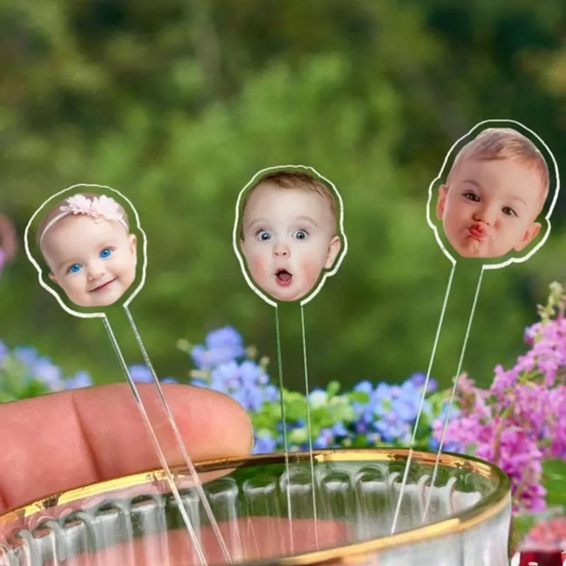 Personalized Baby Face Drink Stirrer Funny Birthday Gift
