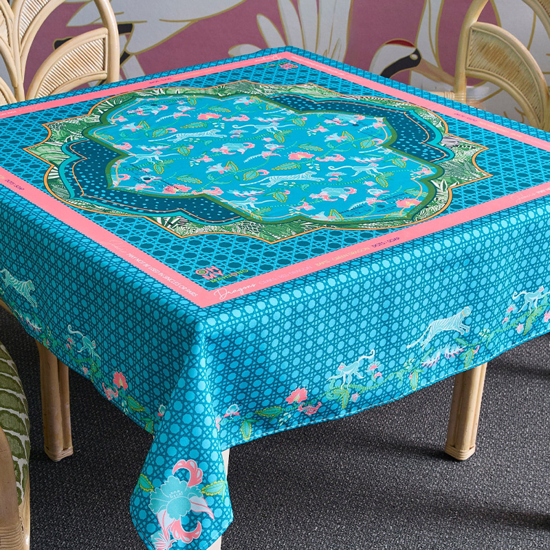 Mahjong Tablecloth 55" x 55" Polyester Zanzibar Tablecloth Square Instructional Design for Family Game Night Party Favor Supplies