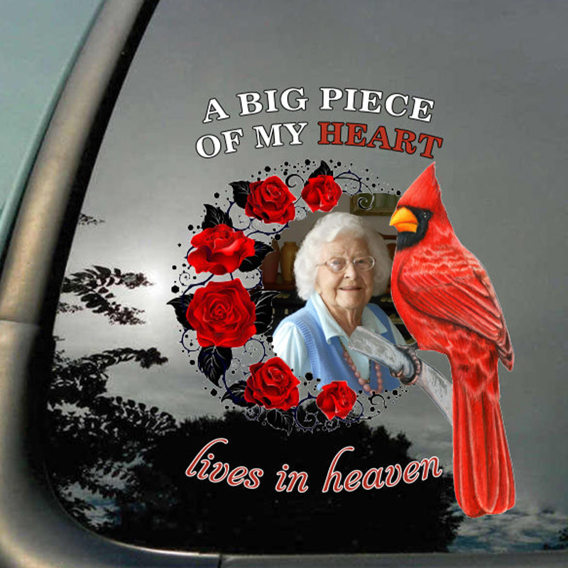 Personalized A Big Piece of My Heart Decal Lives in Heaven Memorial Decal  Loss of Loved One Car Decal