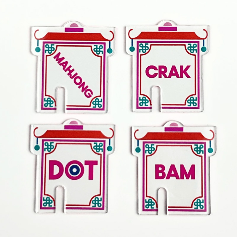 4PCS Pagoda Cocktail Markers Hostess Gift Mahjong Lovers Gifts Party Gifts
