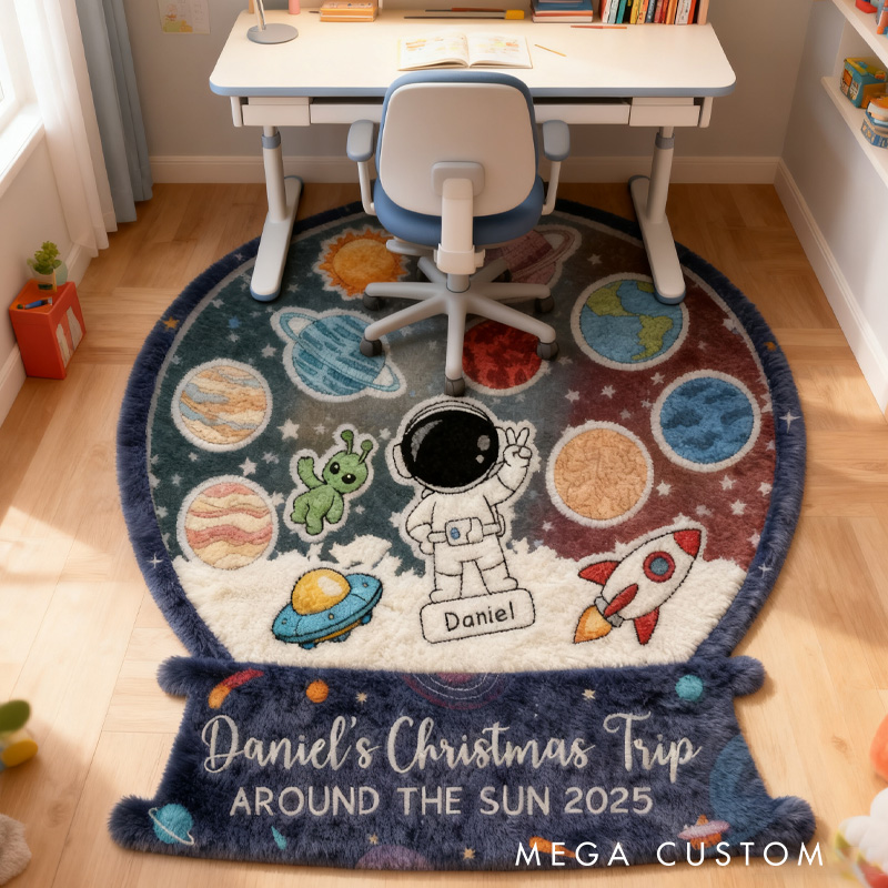 Personalized Astronaut Space Shaker Rug Doormat Outer Space Doormat Solar System Kids Rug Doormat Galaxy Planets Doormat Gifts for Kid