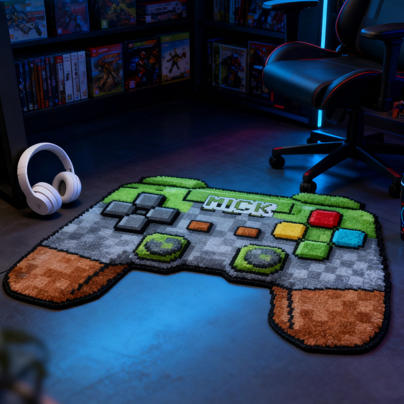 Personalized Game Lover Irregular Rug Doormat Game Controller Doormat Gifts for Kid Game Geek Lover