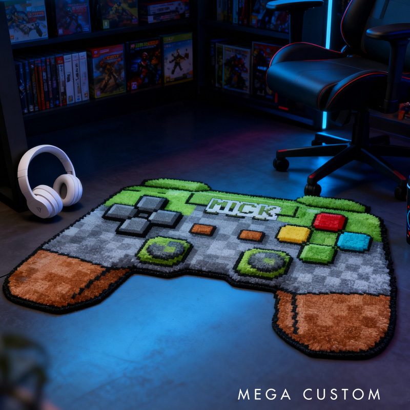 Personalized Game Lover Irregular Rug Doormat Game Controller Doormat Gifts for Kid Game Geek Lover