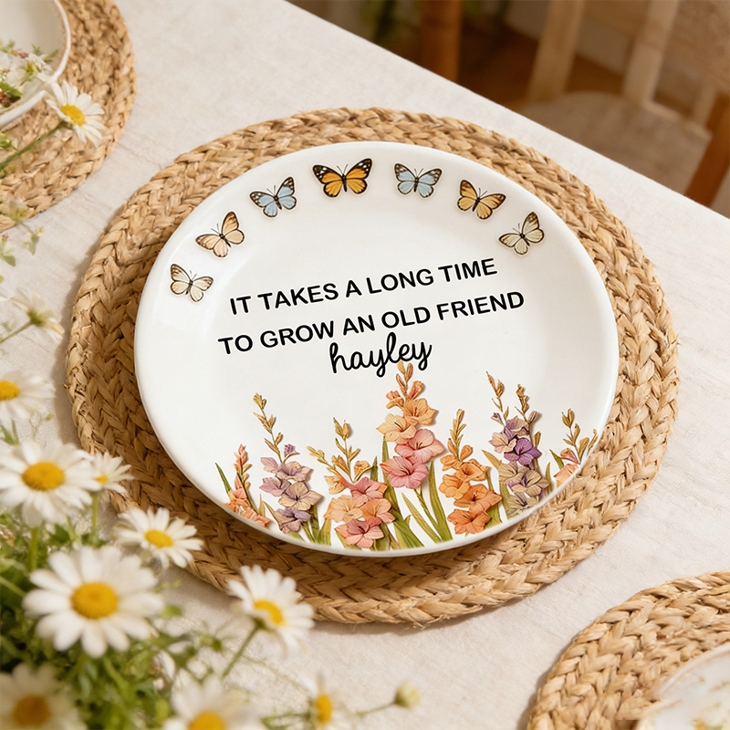 Personalized Bestie Ring Dish Birth Flower Ring Dish for Her Best Friend Gift