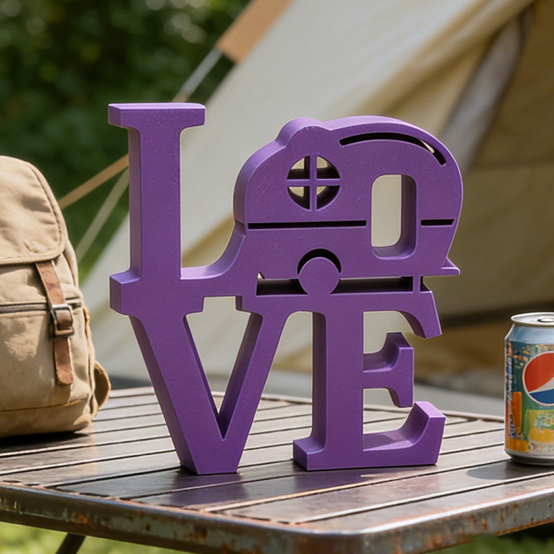 Personalized 3D Printed Camper Love Sculpture Camping Decor Sign Gifts for Campers Rv Gift Ideas