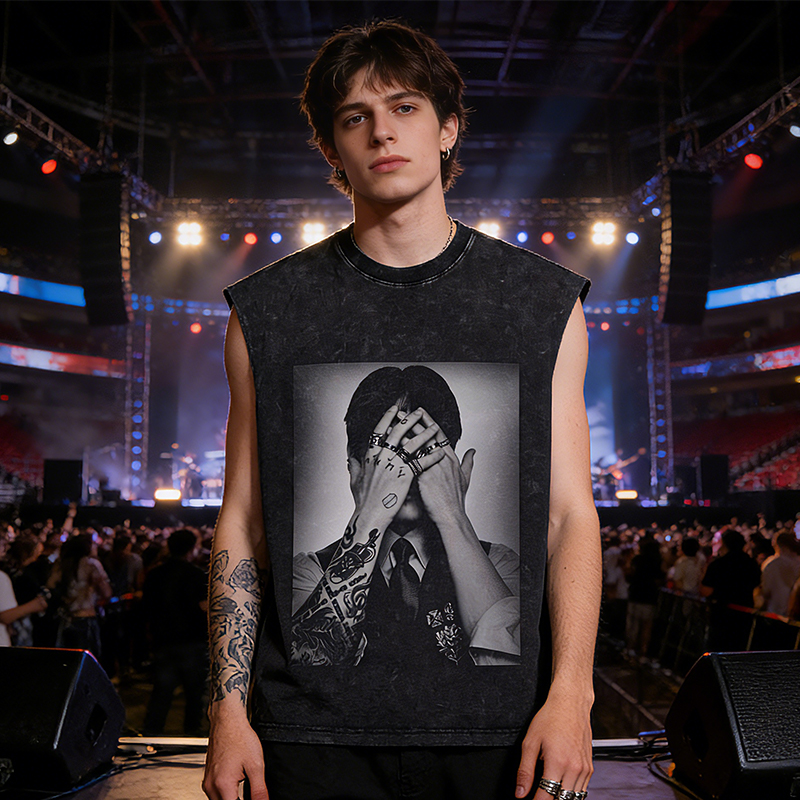 Personalized Jungkook Tattoo Portrait Vintage Wash Tank Top Kpop ARMY Gift