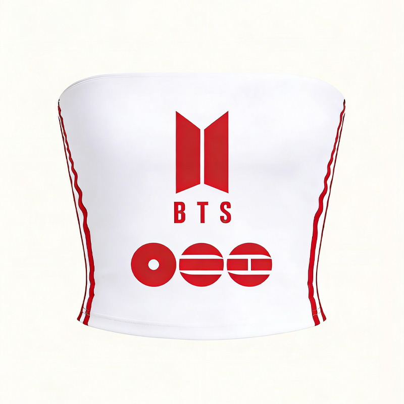 K-Pop Fans Tube Top Kpop Inspired Aesthetic Short Sleeve Cropped Top Tube Top K-pop Lover Gift