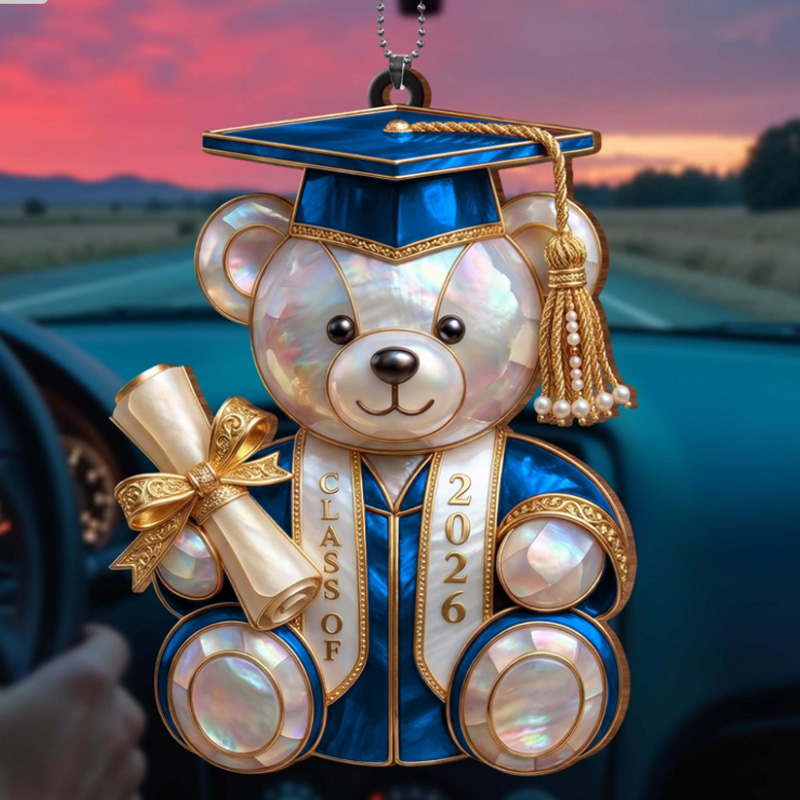 Personalized Class Of Graduation Bear Ornament Acrylic Ornament Gift for Students