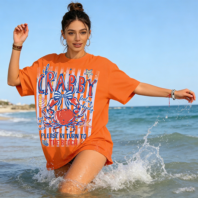 Personalized If Crabby, Please Return to the Beach Summer T-Shirt for Sea and Sunshine Lovers
