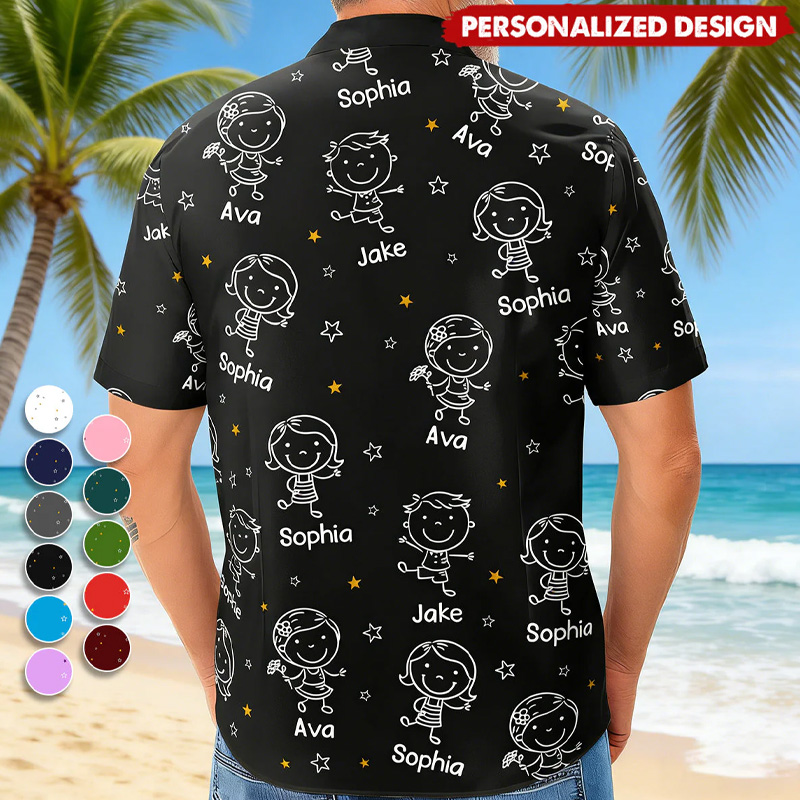 Personalized Hawaiian Shirt This Grandpa Belongs To Doodle Father's Day Gifts