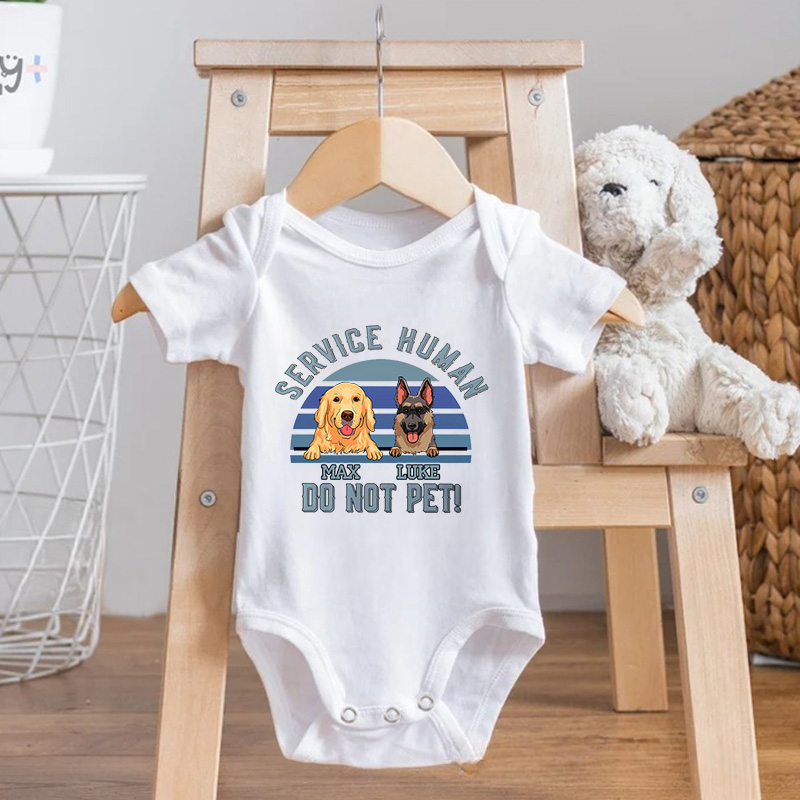 Personalized Service Human Do Not Pet Dog Baby Bodysuit Pet Lover Gifts
