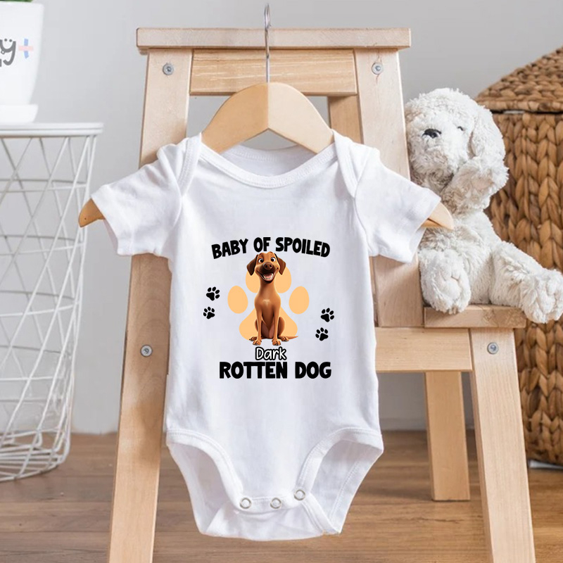 Personalized Baby of Spoiled Rotten Dogs Bodysuit Baby Shower Gift