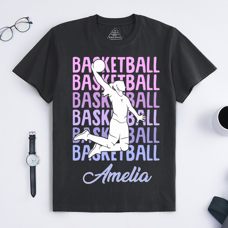 Personalized Basketball T-Shirt Women's Basketball Dunk Basketball Lovers Custom Name