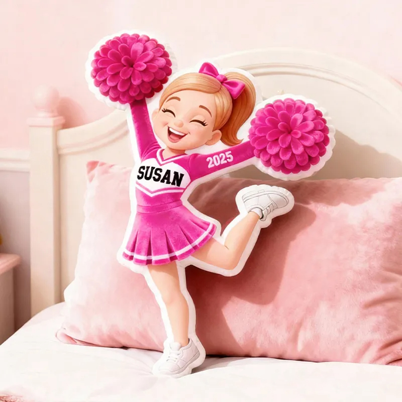 Personalized Graphic3DPrint Cheerleading Spirit Pillow with Custom Name and Year for Cheer Fans and Athletes