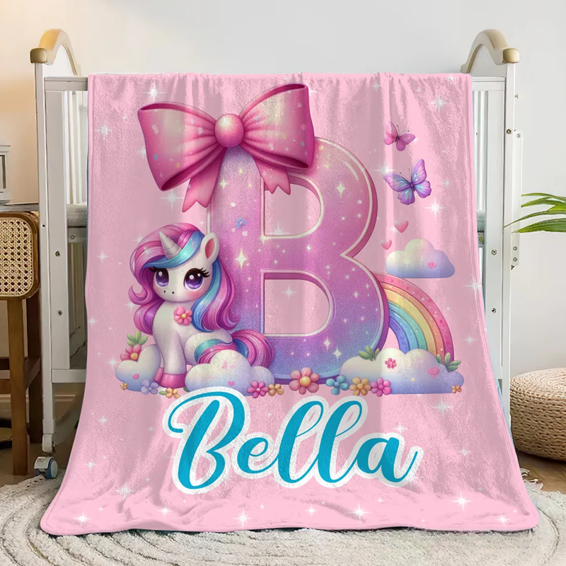 Personalized Dream Horse Soft Throw Blanket with Name Birthday Gift for Dream Horse Lovers