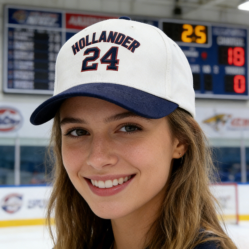 Personalized Embroidered Hockey Themed Cap with Custom Name and Number Movie Inspired Hat