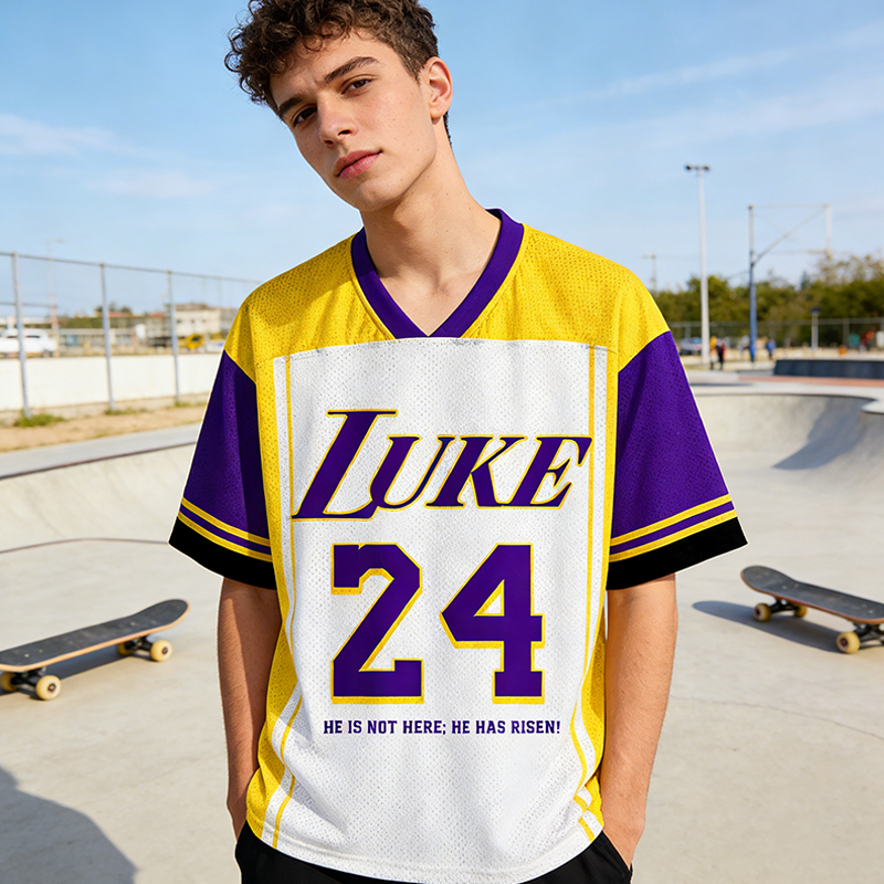 Personalized Faith-Infused Basketball Mesh Jersey Custom Name & Number "He Is Rizzin'" Design for Religious Athletes