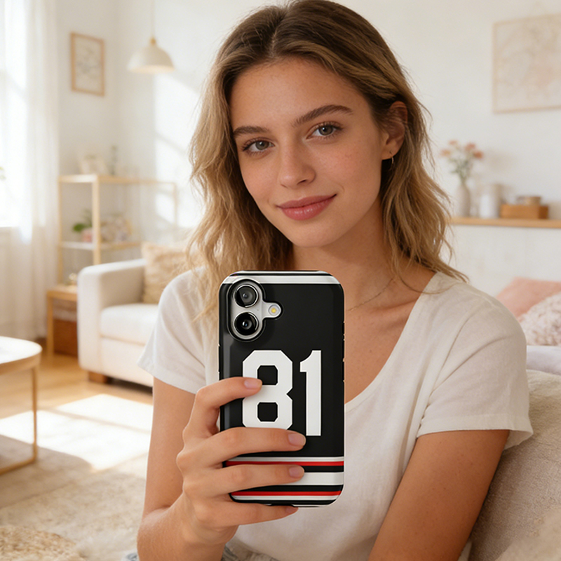 Personalized Ice Hockey Jersey #81 Phone Case Gift for Ice Hockey Enthusiasts and HR Fans