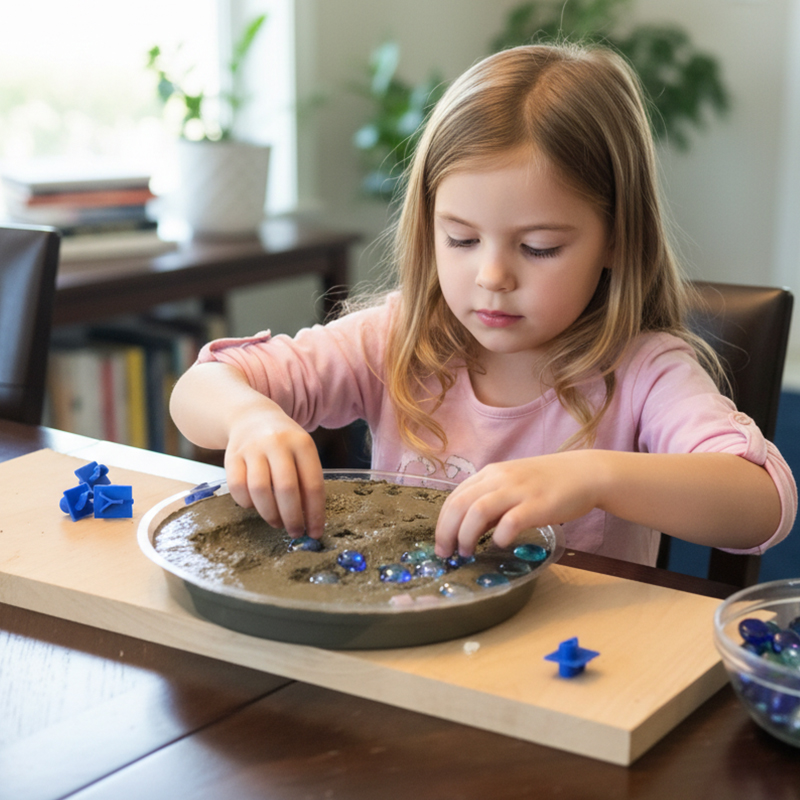 Personalized DIY Stepping Stone Kit Custom Handprint  Footprint Keepsake with Gems and Easy Mixing Cement