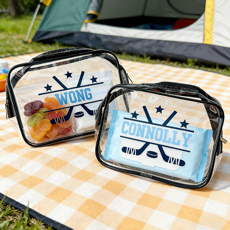 Personalized Ice Hockey Clear Snack Bag with Custom Name for Game Day Essentials and Travel