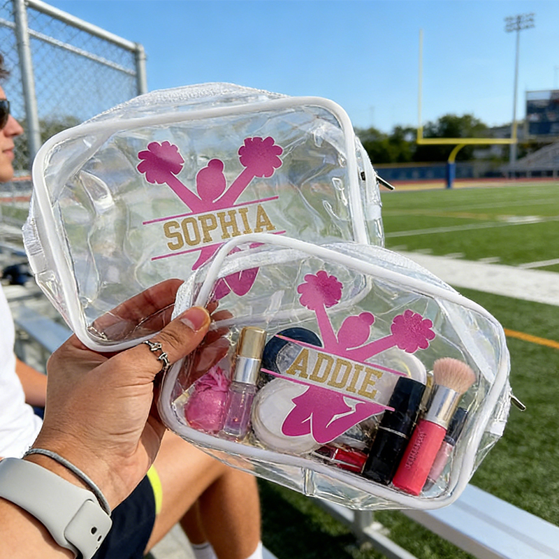 Personalized Cheer Team Clear Snack Bag with Name Cheerleading Snack Bag for Locker Room & Road Trips