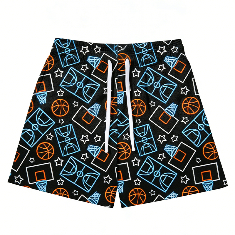 Personalized Basketball Court Print Shorts for Streetball Enthusiasts and Basketball Fans