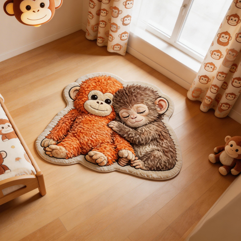 Punch Monkey Rug Viral Baby Monkey with Orange Rug Emotional Support Gifts