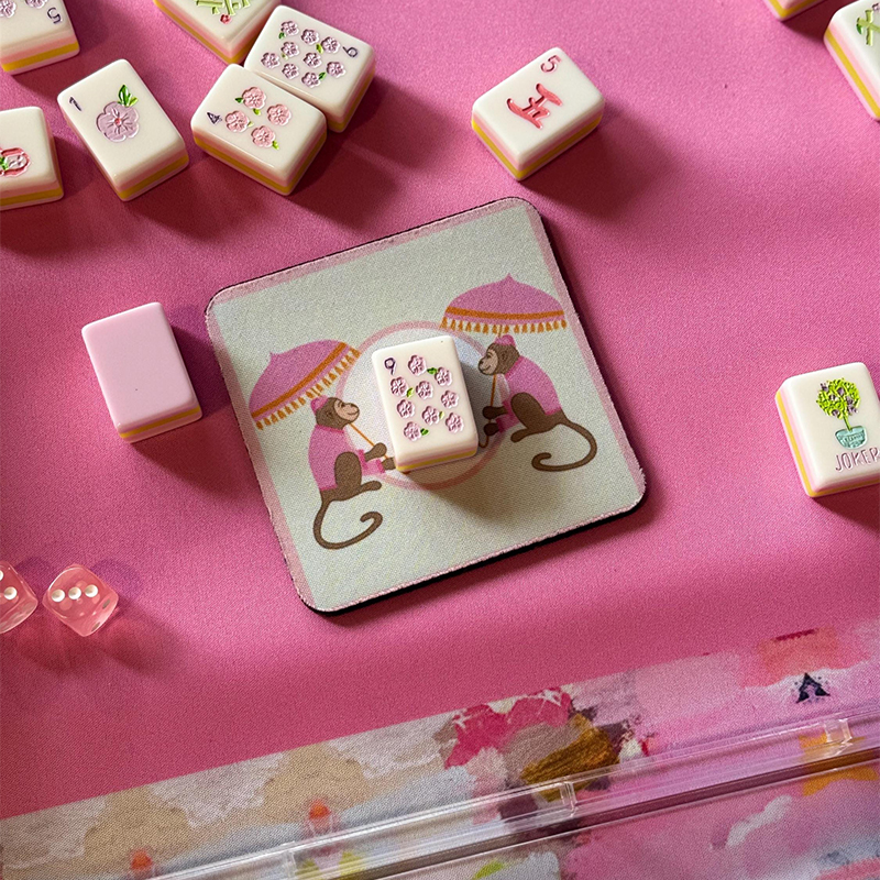 Personalized Mahjong Tile Coaster Neoprene Mahjong Accessory Gift for Mahjong Players & Game Nights