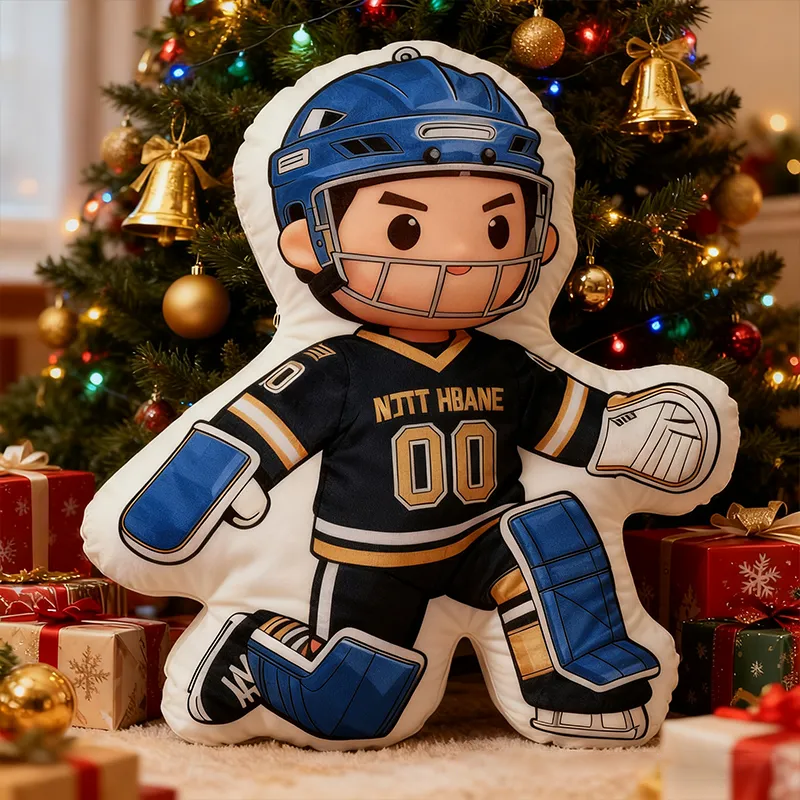 Personalized Ice Hockey Goalie Pillow with Custom Name and Number Perfect for Hockey Fans