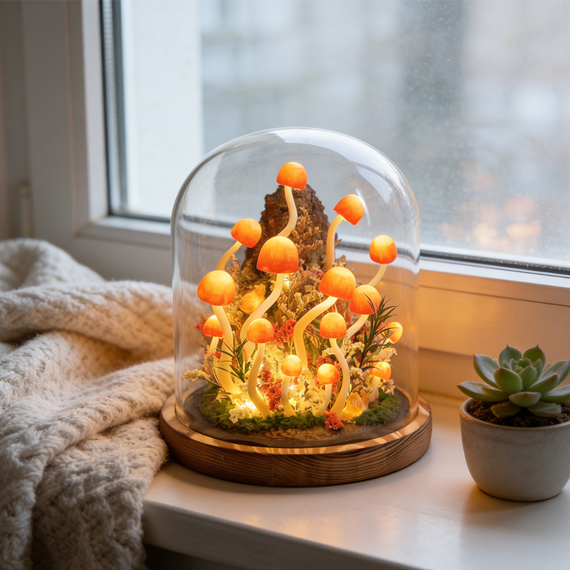 Personalized Enchanted Mushroom Forest Night Light Therapeutic Home Accent for Stress Relief for Meditation & Wellness Lovers