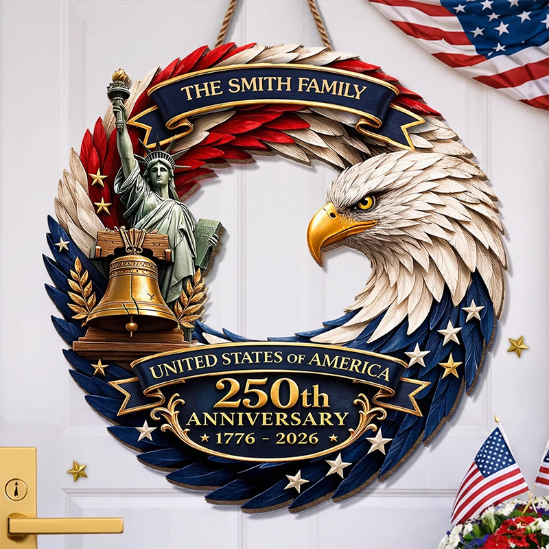 Personalized America 250th Anniversary Gifts For Mom Dad Brother Sister Kids Bald Eagle Patrioti