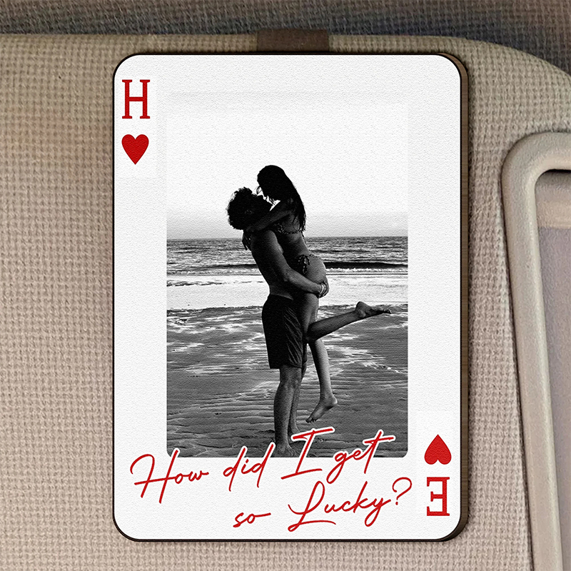 Personalized Wooden Photo Car Visor Clip King & Queen Custom Couples Photo Drive Safe I Love You We're A Perfect Pair