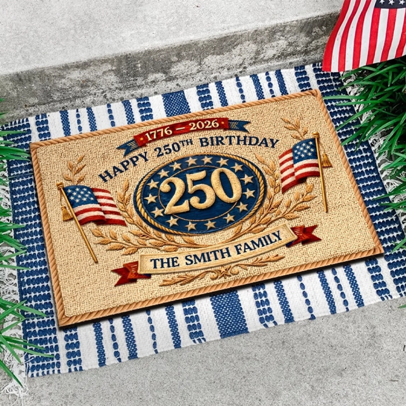 [Copy]Personalized Home Decor Decorative Mat Personalized America 250th Anniversary Gifts for Mom Dad Brother Sister Kids a Legacy of Liberty