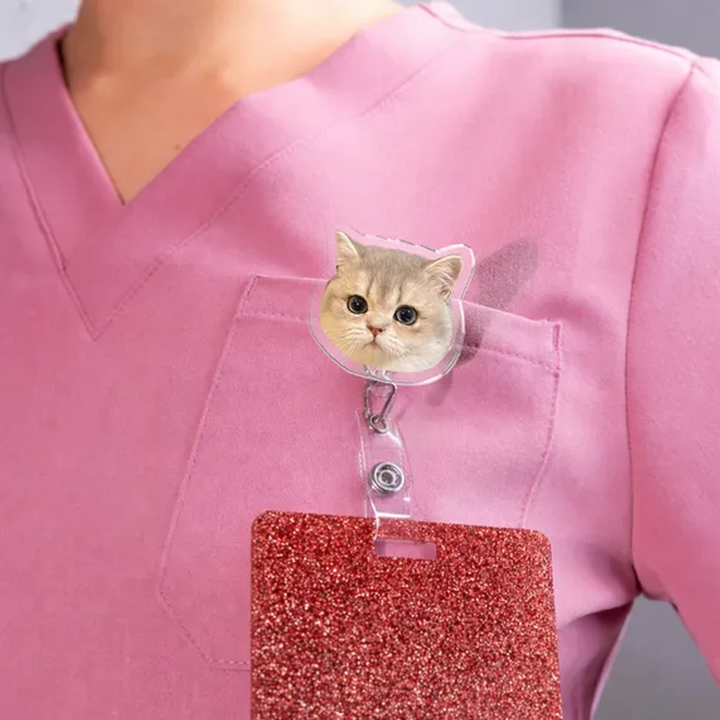 Personalized Pet Lovers Dog Badge Reel Custom Pet Portrait Photo Badge Reel Nurse Badge Reel Retractable Badge Holder Custom Photo Badge Reel 