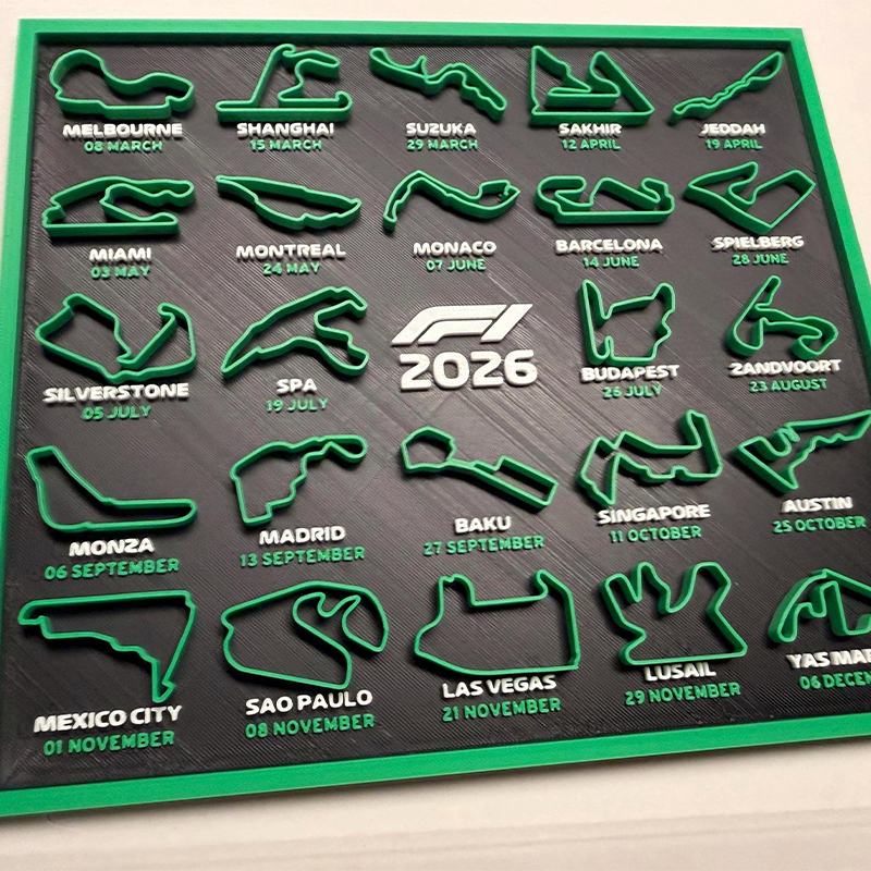 Personalized F1 2026 Calendar Schedule Formula 1 Gift for Racing Enthusiasts and Collectors