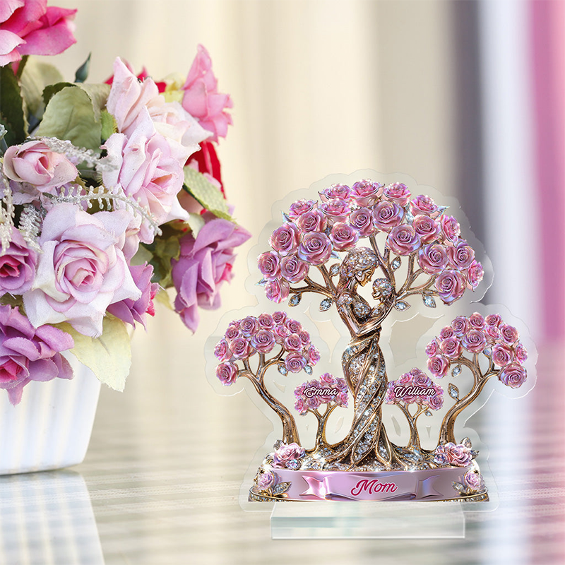 Personalized Mother The Love Between Mother and Her Kids Shaped Acrylic Plaque Unique Gift for Grandma Mom