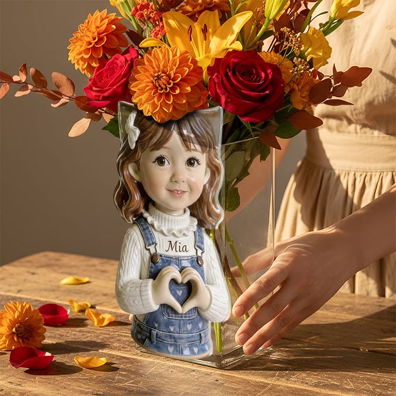 Personalized Kid Photo Acrylic Pot Custom Name Birthday Gift for Kids Unique Gift for Child