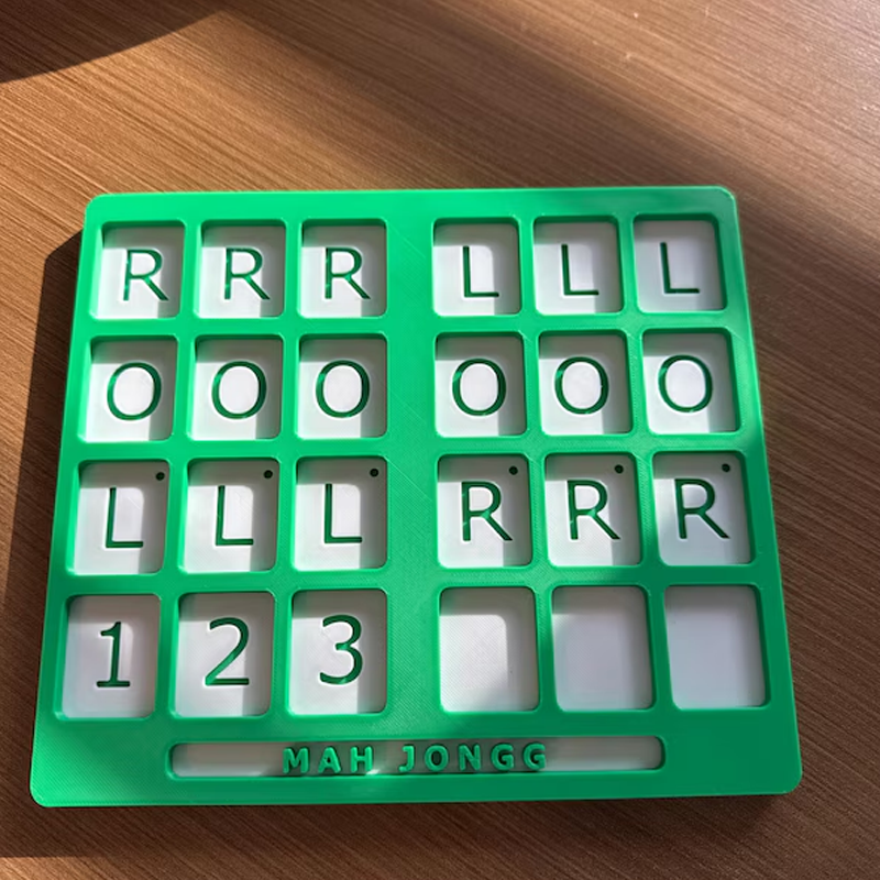 Mahjong Practice Board Reusable Training 3D Printed Board Customizable Colors Colors Training Aid