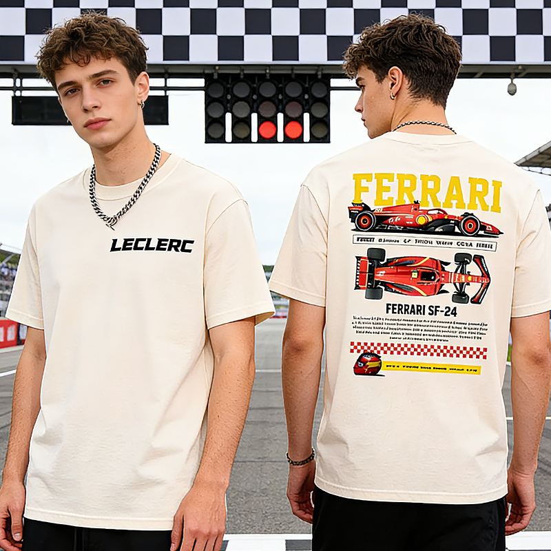 Personalized Leclerc Ferrari SF-24 F1 Racing T-Shirt Formula 1 Fan Gift for Boyfriend and Racing Fans