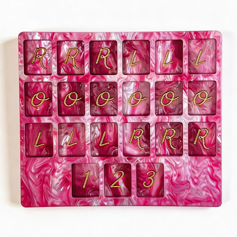 Acrylic Solo Mahjong Board Marbled Finish Pearescent Practice Tool 3D Printed Board Single Player Training Customizable Colors Colors Training Aid