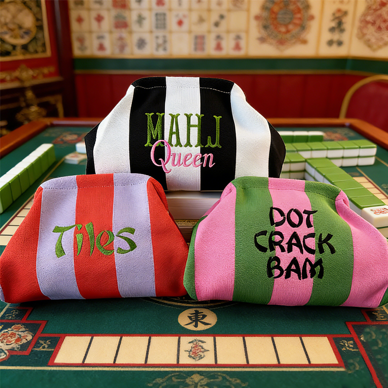 Personalized Embroidered Mahjong Tile Bag Custom Mahjong Storage Pouch Custom Mahjong Gift Gift for Friend Hostess Gift