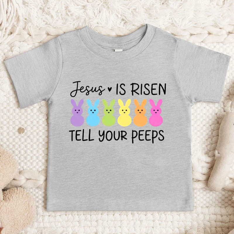 Jesus Is Risen Tell Your Peeps Shirt Funny Easter Kids Shirt Easter Tee Religious Kids Shirt Cute Baseball Shirt